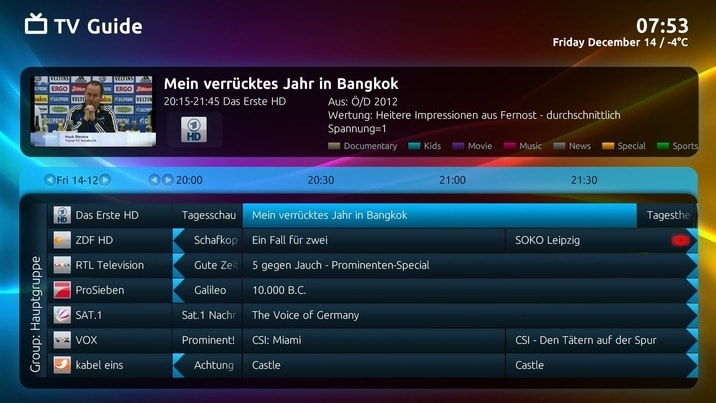 mediaportal live tv shortcut
